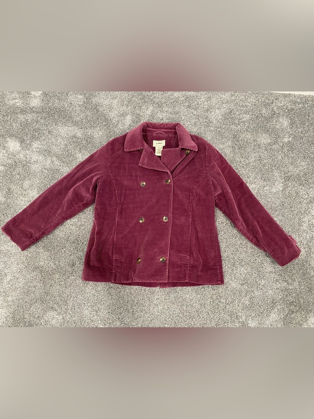 L.L. Bean Women's Small Pet. Vintage Corduroy Lined Blazer Jacket Maroon